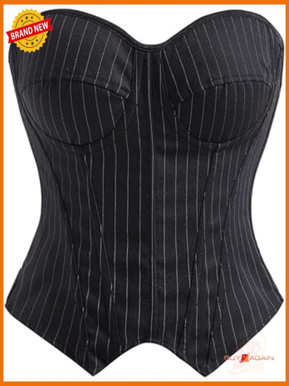 Striped Lace Up Corset Top Boned Party Tube Shapewear Bustier